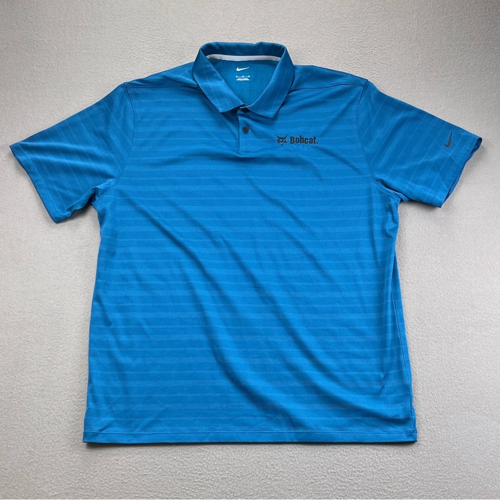Nike Dri-FIT Blue Striped Polo Shirt Embroidered Men’s Size XL